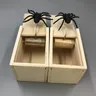 Boîte en bois effrayante pour Halloween jouet effrayant fausse araignée jeu amusant pour un ami