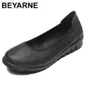 BEYARNE-Ballerines noires classiques pour femmes 2019 cuir véritable petites l'offre elles