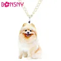 Bonsny-Collier pendentif en acrylique Happy FN anian Dog collier animal mignon bijoux pour femmes
