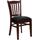 HERCULES Series Mahogany Finished Vertical Slat Back Wooden Restaurant Chair with Black Vinyl Seat XU-DGW0008VRT-MAH-BLKV-GG by Flash Furniture