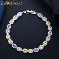 CWWCONCONS-Bracelets en cristal pour femme design élégant multi couleurs violet rose jaune