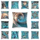 Turquoise Gems Patterns Taie d'oreiller Décoration Amolette Teal and Copper Fractal One Coussin