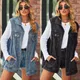 2022 Nouvelle Mode Denim GlaFor Femmes fibradt Casual Long Jeans Veste Manteau Rue Hipster Femme