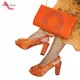 Mmobpumps-Ensemble de chaussures et de sacs assortis pour femmes sandales à plateforme orange