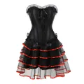 Costume de robe corset burlesque pour femme sur le buste dentelle et jupe ensemble tutu corselet