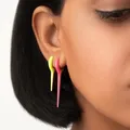 Boucles d'oreilles créoles à pointes longues en émail néon coloré bijoux de plage d'été or