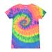 Tie-Dye 1075CD Women's V-Neck T-Shirt in Neon Rainbow size 3XL | Cotton/Polyester Blend