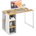 Costway Computer Desk with 5 Side Shelves and Metal Frame