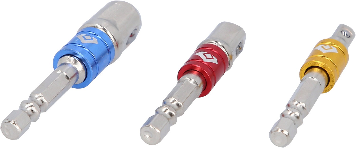 Brilliant Tools 1/4' Vierkant-Adapter-Satz + 3/8' 1/2', 3-tlg Vierkantadapter-Bitsatz BT053003 Image