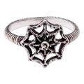 Spider's Nest,'Spider's Nest Sterling Silver Band Ring with Oxidized Finish'