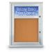 United Visual Products Outdoor Enclosed Corkboard w/ Header Cork/Metal in Blue/Brown/White | 24 H x 18 W x 3 D in | Wayfair UV429HPLUS