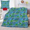 Cute Cartoon Stitch Blankets With Pillow Cover Outing Travel Blankets For Kids Adults