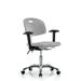 Inbox Zero Newport Industrial Polyurethane Clean Room Chair - Desk Height Aluminum/Upholstered in Gray | 38.5 H x 24 W x 25 D in | Wayfair