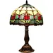 Bieye L10639 Tulip Flower Tiffany Style Stained Glass Table Lamp Night Light with 12 inches Wide Lampshade Metal Base for Bedside Bedroom Living Room 18 inches Tall