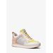 Michael Kors Maddy Color-Block Mixed-Media Trainer White 6