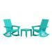 Beachcrest Home™ Leta Outdoor Rocking Chair Plastic/Resin/Wood in Blue | 37.8 H x 29.5 W x 34.3 D in | Wayfair 89FFA3A76E2F4151AB56AFCEC069950B