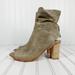 Free People Shoes | Free People Taupe Brown Leather Slip On Open Toe Heel Zip Back Ankle Boots Rare! | Color: Brown/Gray | Size: 11