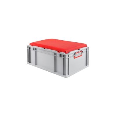 PROREGAL Eurobox NextGen Seat Box Rot | HxBxT 26,5x40x60cm | 44 Liter | Griffe geschlossen | Eurobehälter, Sitzbox, Transportbox, Box Image