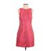 Casual Dress - Sheath Crew Neck Sleeveless: Pink Solid Dresses - Women's Size 2