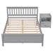 Red Barrel Studio® Gerede Full Bed w/ Headboard & Footboard, Solid Wood Storage Bed Wood in Gray | 36.1 H x 57.2 W x 79.5 D in | Wayfair