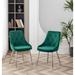 George Oliver Fabriciano Tufted Velvet Dining Chair w/ Chrome Legs Upholstered/Velvet in Green | 33.46 H x 20.27 W x 22.44 D in | Wayfair