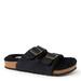 Fireside By Dearfoams Tamworth Double Band Footbed Slide - Womens 9 Black Sandal Medium