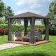 3x3 m Hardtop Gartenpavillon, inkl. 4 Seitenteile, loft grey