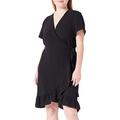 Noisy may Damen Nmclara Bianca S/S Wrap Dress Curve Kleid, Schwarz, 46 EU