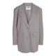 Noisy may Damen Eleganter Oversized Blazer mit Taschen Basic Cardigan Business Jacke Mantel NMMILLA, Farben:Grau, Größe:S