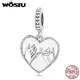 WOSTU – collier en argent Sterling 925 pour femme breloques Double cœur pendentif perle creuse