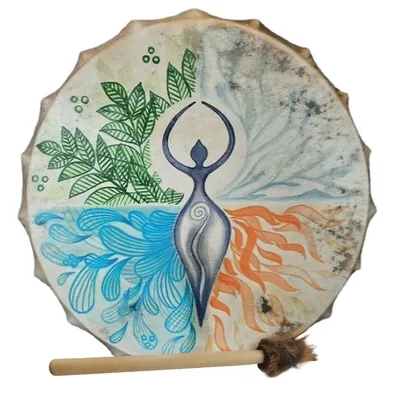 Tambour chamanique sibérien fait à la main tambour chamanique musique spirituelle symboles du