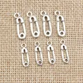 50pcs 19x6mm 16x5mm Antique Argent Plaqué Papier Clip Charms Main Pendentif: DIY pour bracelet