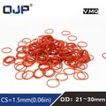 Joint torique en Silicone rouge 5 pièces/lot 1.5mm d'épaisseur OD21/22/23/24/25/26/27/28/29/30mm