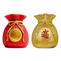 Vase à fleurs rouge chinois sac d'argent en forme de Vase à fleurs en résine panier porte-bonheur