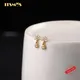 ITSMOS-Boucles d'oreilles en argent regardé S925 pour femme bijoux en forme de fleur diamant rond