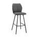 HomeRoots 38" Gray Faux Leather And Iron Counter Height Bar Chair - 17 x 38 x 22