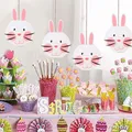 Lanterne lapin de pâques en papier 2 pièces décoration pour la maison pendentif ornement