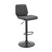 HomeRoots 44" Gray Faux Leather And Iron Swivel Adjustable Height Bar Chair - 17 x 44 x 20