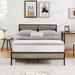 Javlergo Industrial Metal Bed Frame with Wooden Headboard