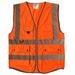 ALEKO Safety Vest X-Large size with Pockets Class 2 ANSI/ISEA Compliant Orange