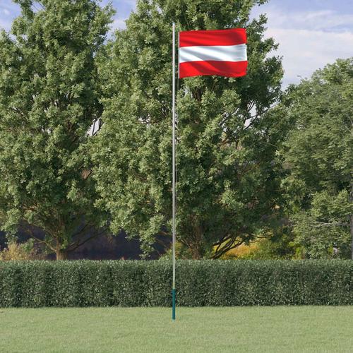 """vidaXL Flagge Österreichs mit Mast 6,23 m Aluminium"""