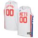 "Brooklyn Nets Nike Classic Edition Swingman Jersey - Personnalisé - Blanc/Bleu Rush - Jeunes - unisexe Taille: M (10/12)"