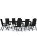 vidaXL Patio Dining Set Black Outdoor Furniture 3/5/7/9 Piece Multi Sizes