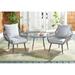 SAFAVIEH Londyn Outdoor Patio 3 Piece Lounge Set Grey