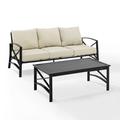 Crosley Furniture Kaplan Oil Rubbed Bronze 2 Piece Outdoor Sofa Set with Oatmeal Cushions