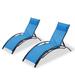 Mojoyce 2PCS Set Chaise Lounges Outdoor Lounge Chair Lounger Recliner Chair For Patio Lawn Beach Pool Side S