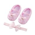 Soft Sole Shoes Set Shoes Headband Little Bow Pearl Toddler Cute Hanging Princess Child Shoes Baby Baby Shoes in Marry Girls Bowling Shoes Size 3