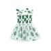 Toddler Girl St Patricks Day Dress Suspender Lace Dress Shamrock Floral Tulle Dress