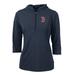 Women's Cutter & Buck Navy Boston Red Sox Virtue Eco Pique 3/4 Sleeve Half-Zip Pullover Hoodie