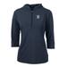 Women's Cutter & Buck Navy Detroit Tigers Virtue Eco Pique 3/4 Sleeve Half-Zip Pullover Hoodie